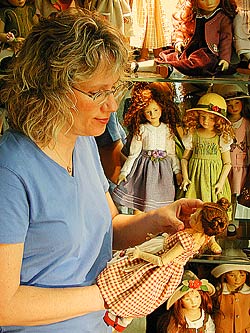 at the doll case