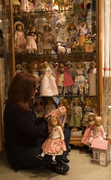 Maggie with her collection
