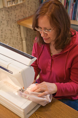 Maggie at the Sewing machine